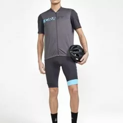 Craft Core Endur Logo Cykeltrøje Grå/Turkis -Cykelshorts Butik Craft Core Endur Logo Cykeltroeje Graa 1678968086 04