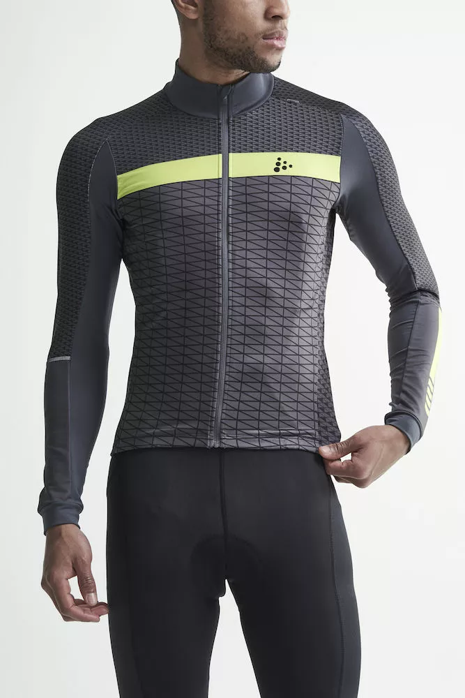 Craft Route Langærmet Cykeltrøje Grå/Gul 4 Craft Route Langærmet Cykeltrøje Grå/Gul - Billede 2