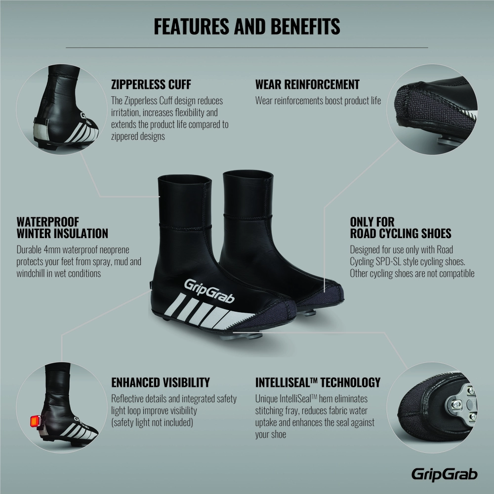 GripGrab RaceThermo Skoovertræk Sort 4 GripGrab RaceThermo Skoovertræk Sort - Billede 2