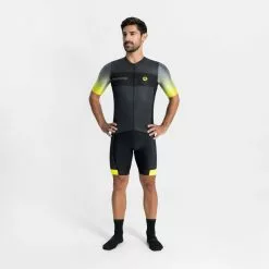 Rogelli Dawn Cykeltrøje Antracit/Gul -Cykelshorts Butik Rogelli Dawn Cykeltroeje AntracitGul 1678450809 02