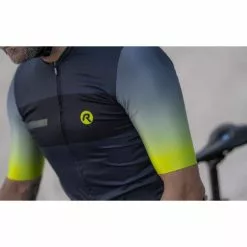 Rogelli Dawn Cykeltrøje Antracit/Gul -Cykelshorts Butik Rogelli Dawn Cykeltroeje AntracitGul 1678450809 05