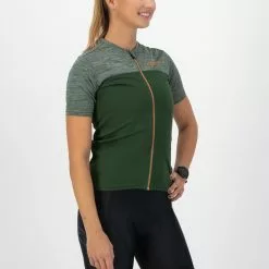 Rogelli Melange Kortærmet Jersey Til Kvinder Grøn -Cykelshorts Butik Rogelli Melange Kortaermet Jersey til 1645446576 02