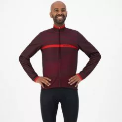 Rogelli Stripe Vinterjakke - Bordeaux/Rød -Cykelshorts Butik Rogelli Stripe Vinterjakke Bordeau 1631706862 02