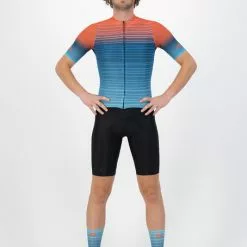 Rogelli Surf Cykeltrøje - Blå/Orange -Cykelshorts Butik Rogelli Surf Cykeltroeje BlaaOrange 1645191563 02