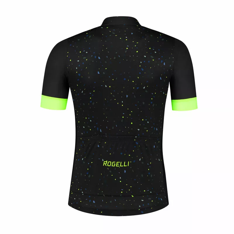 Rogelli Terrazzo Cykeljersey - Sort/Blå/Fluo 4 Rogelli Terrazzo Cykeljersey - Sort/Blå/Fluo - Billede 2