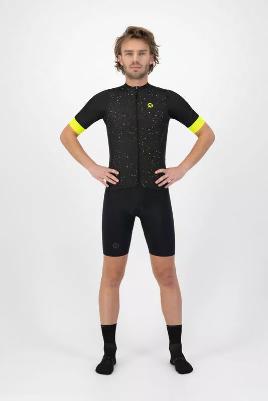 Rogelli Terrazzo Cykeljersey - Sort/Blå/Fluo 5 Rogelli Terrazzo Cykeljersey - Sort/Blå/Fluo - Billede 3